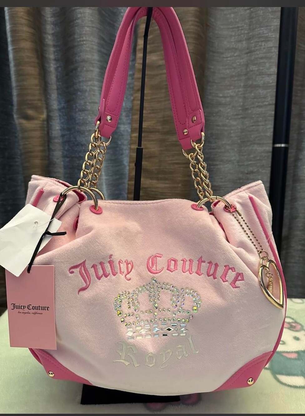 Juicy Couture Pink Velour Royal Daydreamer Tote Bag